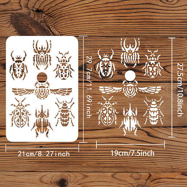 

PandaHall FINGERINSPIRE Scarab Stencil 11.7x8.3inch Reusable Egyptian Scarab Arts and Crafts Painting Template Scarab Beetle Pattern Stencil...