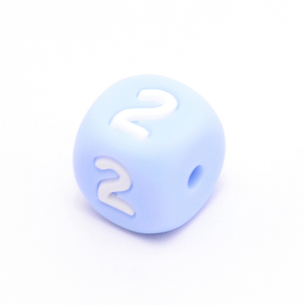 

PandaHall Silicone Beads, for Bracelet or Necklace Making, Arabic Numerals Style, Light Sky Blue Cube, Num.2, 10x10x10mm, Hole: 2mm Silicone...