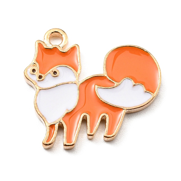 

PandaHall Thanksgiving Day Alloy Enamel Pendants, Light Gold, Fox, 18.5x20x1.5mm, Hole: 1.8mm Alloy+Enamel Fox Orange