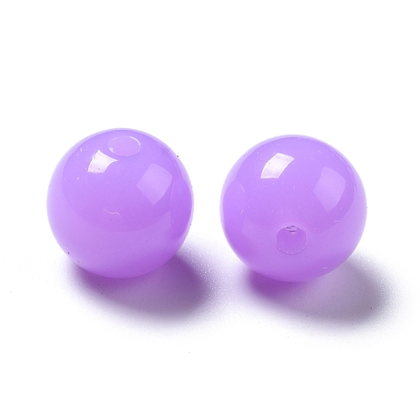 

PandaHall Fluorescent Acrylic Beads, Round, Lilac, 10mm, Hole: 2mm, about 850pcs/500g Acrylic Round Purple
