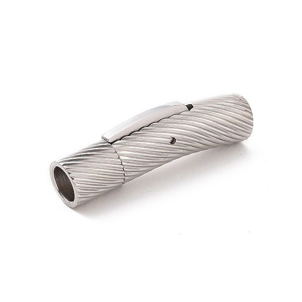 

PandaHall Column 304 Stainless Steel Bayonet Necklace Clasps, Stainless Steel Color, 30x8x7mm, Hole: 5mm 304 Stainless Steel
