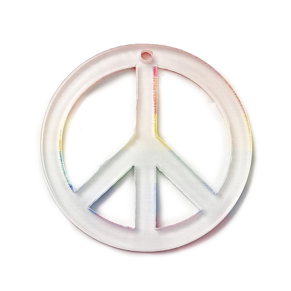 

PandaHall Rainbow Color Printed Acrylic Pendants, Peace Sign, 30.5x2mm, Hole: 1.6mm Acrylic Peace Sign