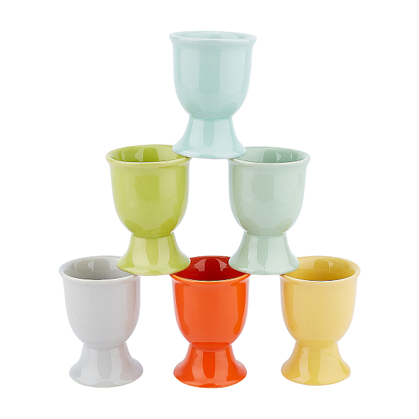 

PandaHall Olycraft 6Pcs 6 Colors Ceramic Baker Ross Egg Cups, for Home Decorate and DIY Arts Crafts, Colorful, 51x69.5mm, Inner Diameter...