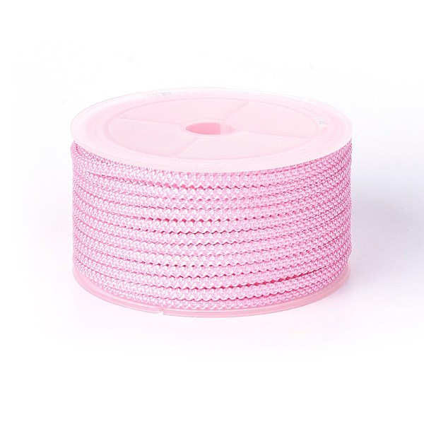 

PandaHall Polyester Braided Cord, Pearl Pink, 3mm, about 12.02~13.12 yards(11~12m)/roll Polyester Pink