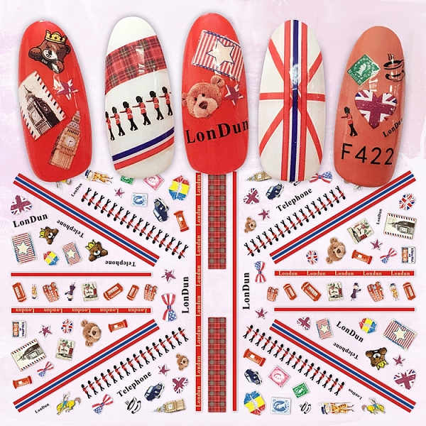 

PandaHall Nail Art Stickers, Self-adhesive Flowers Animal Cupid Fruit Banknote Ocean Themed Pattern Nail Decals, for Women Girl Fingernails...