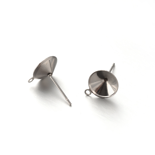 

PandaHall 304 Stainless Steel Stud Earring Settings for Pointed Back Xilion Rivoli Rhinestone and Dangle Charms, with Loop, Stainless Steel...