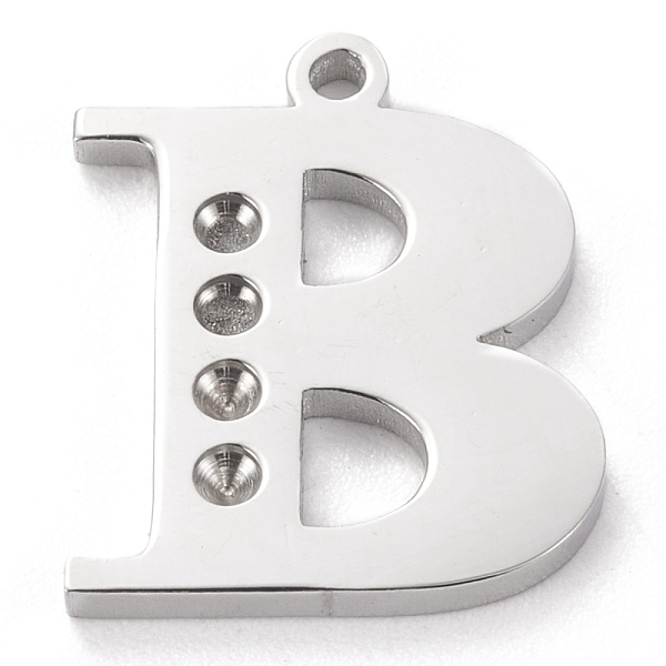 

PandaHall 304 Stainless Steel Letter Pendant Rhinestone Settings, Stainless Steel Color, Letter.B, B: 15x12.5x1.5mm, Hole: 1.2mm, Fit for...