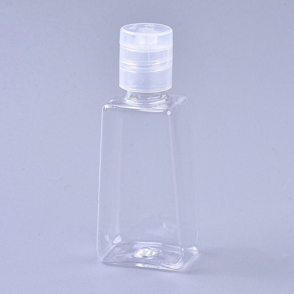 

PandaHall 30ml Transparent PET Plastic Refillable Flip Top Cap Bottles, Squeeze Bottles, Trapezoid, Clear, 7.9x2.3x3.2cm, Capacity: 30ml...