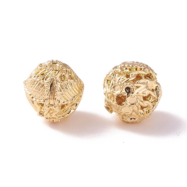 

PandaHall Brass Hollow Round Beads, Golden, 8x7.5mm, Hole: 0.9mm Brass Round