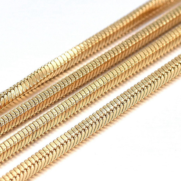 

PandaHall Handmade Ion Plating(IP) 304 Stainless Steel Square Snake Chains, Soldered, with Spool, Golden, 0.9x0.9mm, about 32.8 Feet...