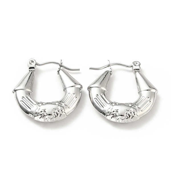 

PandaHall 304 Stainless Steel Twist Teardrop with Cross Hoop Earrings for Women, Stainless Steel Color, 21x20x4mm, Pin: 0.8mm 304 Stainless...