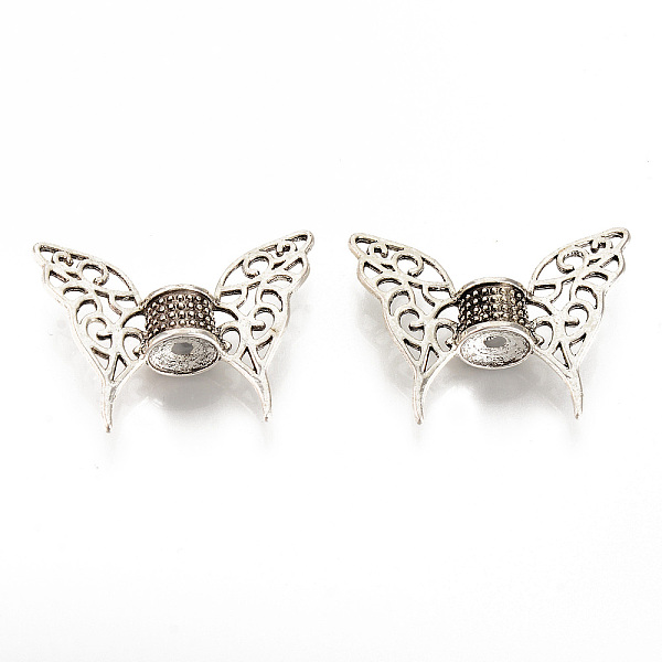 

PandaHall Tibetan Style Alloy Beads, Cadmium Free & Lead Free, Butterfly Wing Spacer Beads, Antique Silver, 35x47x13mm, Hole: 3.5mm Alloy...