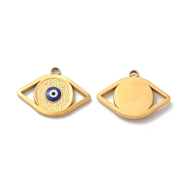 

PandaHall 201 Stainless Steel Pendants, with Enamel, Evil Eye, Real 18K Gold Plated, 17x23.5x2.5mm, Hole: 2mm Stainless Steel+Enamel Evil..., Blue