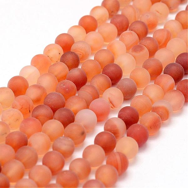 

PandaHall Frosted Natural Red Agate Beads Strands, Round, Dyed & Heated, Red, 6mm, Hole: 0.8mm, about 65pcs/strand, 15.1 inch Red Agate...