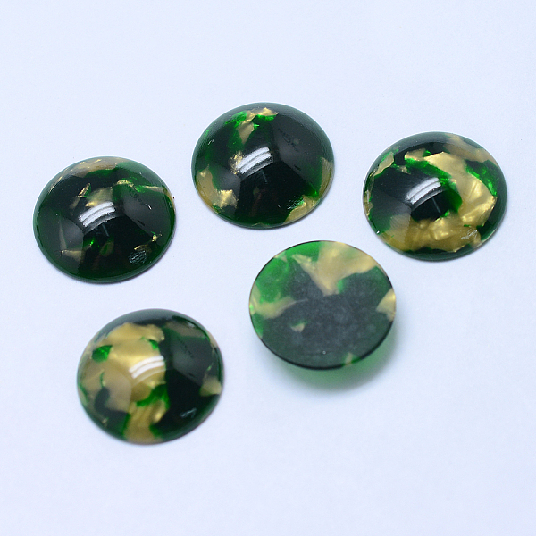 

PandaHall Cellulose Acetate(Resin) Cabochons, Half Round, Dark Green, 18x4~5mm Cellulose Acetate Half Round Green