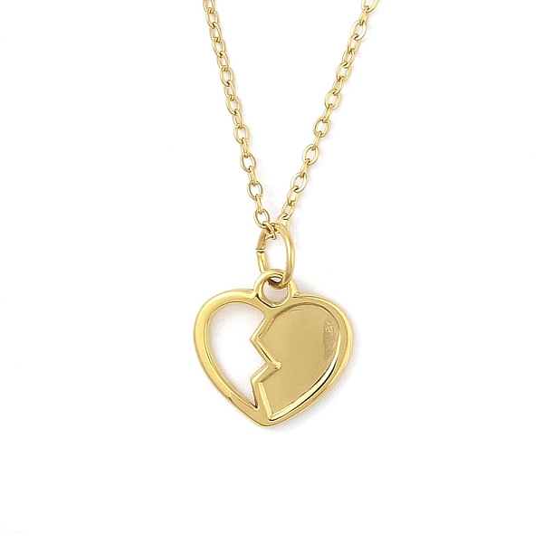 

PandaHall Ion Plating(IP) 304 Stainless Steel Pendant Necklaces for Women, Heart, Real 18K Gold Plated, 17.91 inch(45.5cm) 304 Stainless...