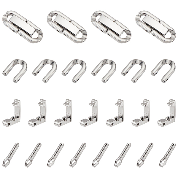

PandaHall UNICRAFTALE 10pcs Stainless Steel Fold Over Clasp Bracelet Extender Clasp Metal Jewelry Clasps Link Extension Clasp for Bracelet...