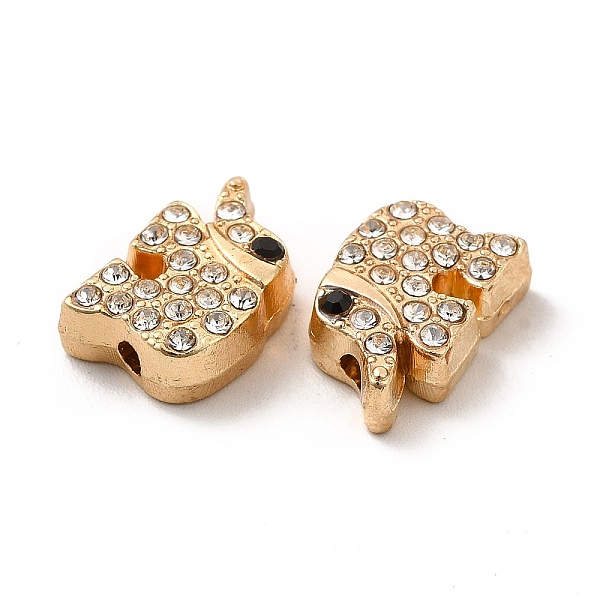 

PandaHall Alloy Rhinestone Beads, Elephant, Light Gold, 9x13.5x4.5mm, Hole: 1.8mm Alloy+Rhinestone Elephant Clear
