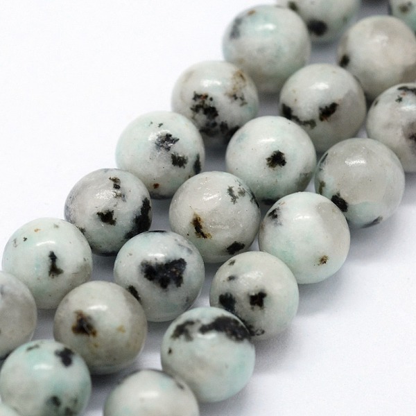 

PandaHall Natural Sesame Jasper/Kiwi Jasper Beads Strands, Round, 4mm, Hole: 0.6mm, about 95pcs/strand, 14.76 inch(37.5cm) Sesame Jasper...