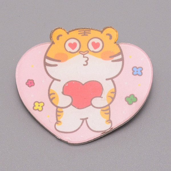 

PandaHall Heart Tiger Chinese Zodiac Acrylic Brooch, Lapel Pin for Chinese Tiger New Year Gift, White, Pink, 35x49x7mm Acrylic 12 Chinese...