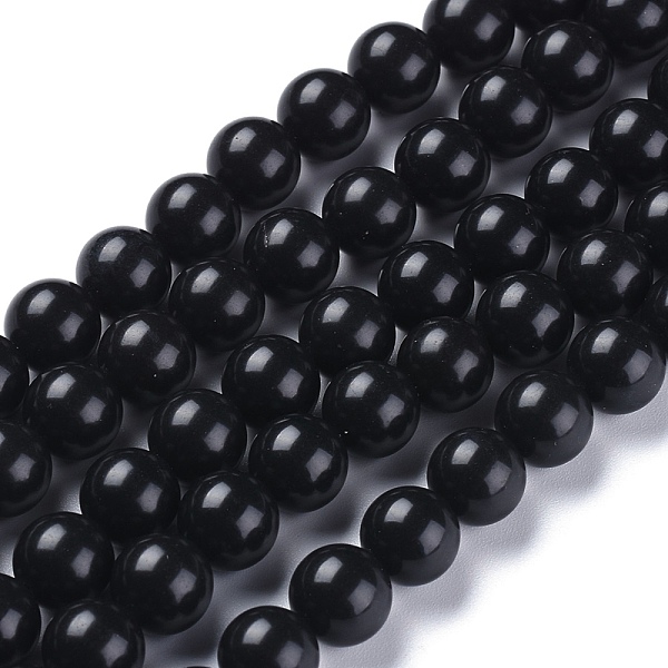 

PandaHall Natural Black Stone Beads Strands, Round, 6mm, Hole: 1mm, about 63pcs/strand, 14.96 inch(38cm) Black Stone Round