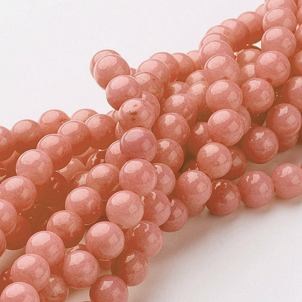 

PandaHall Natural Mashan Jade Round Beads Strands, Dyed, Orange Red, 10mm, Hole: 1mm, about 41pcs/strand, 15.7 inch Mashan Jade Round Red