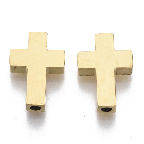 

PandaHall 304 Stainless Steel Beads, Cross, Golden, 14x10x3mm, Hole: 2mm 304 Stainless Steel Cross
