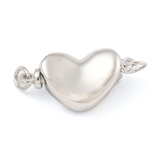 

PandaHall 925 Sterling Silver Box Clasps, Heart, Real Platinum Plated, 8.5x16.5x5mm, Hole: 0.6mm Sterling Silver Heart