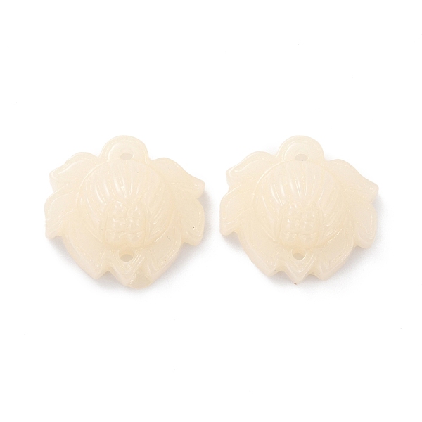 

PandaHall (Defective Closeout Sale: Yellowing), Resin Links/Connectors, Lotus Flower, Old Lace, 21x22x9mm, Hole: 1.8mm Resin Flower