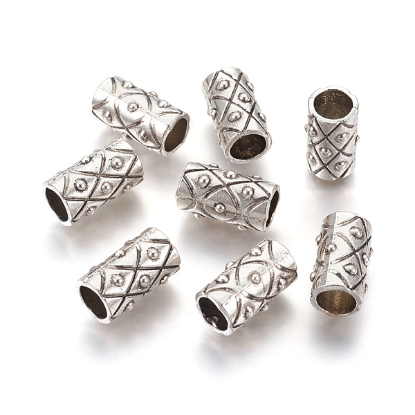 

PandaHall Tibetan Style Alloy Beads, Tube, Antique Silver, Lead Free & Cadmium Free & Nickel Free, 17x10mm, Hole: 7mm Alloy Tube