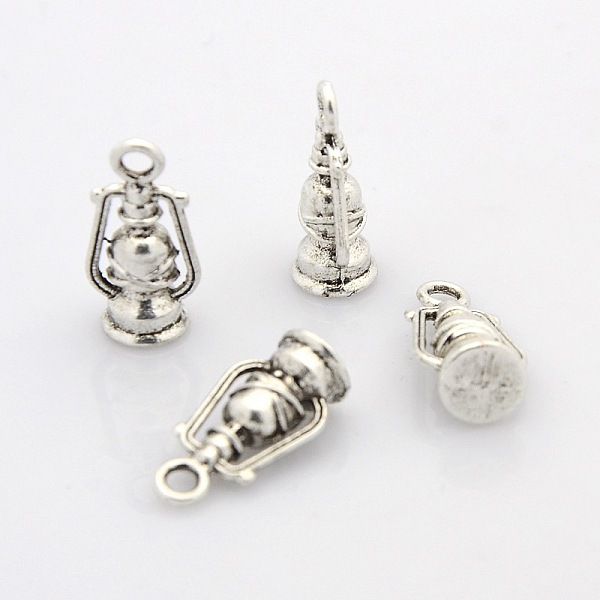 

PandaHall Kerosene Lamp Tibetan Style Alloy Pendants, Antique Silver, 16x8x7mm, Hole: 2mm Alloy