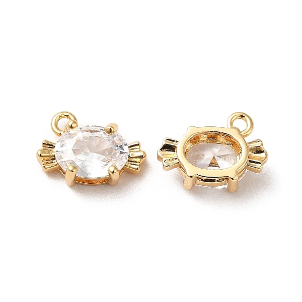 

PandaHall Clear Glass Charms, with Brass Findings, Candy, Real 18K Gold Plated, 8.5x12x5mm, Hole: 1.2mm Brass+Glass Candy Clear
