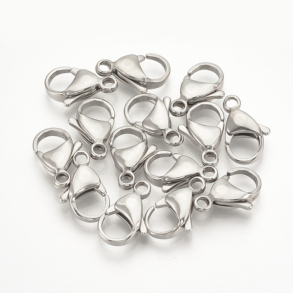 

PandaHall 304 Stainless Steel Lobster Claw Clasps, Stainless Steel Color, 12x7x3.7mm, Hole: 1mm 304 Stainless Steel Others