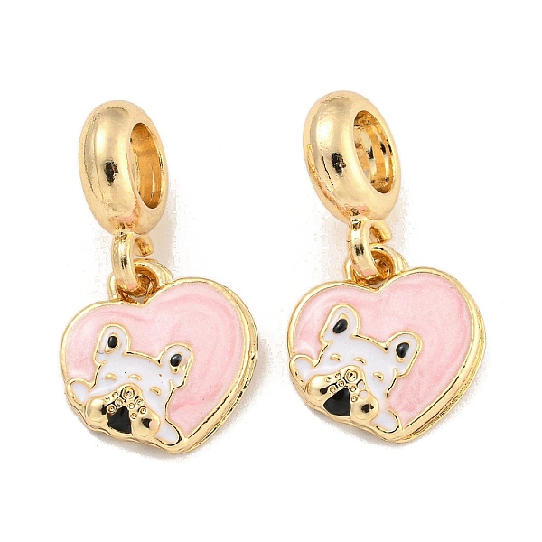 

PandaHall Rack Plating Alloy Enamel Heart with Dog European Dangle Charms, Large Hole Pendants, Pink, Cadmium Free & Nickel Free & Lead Free...