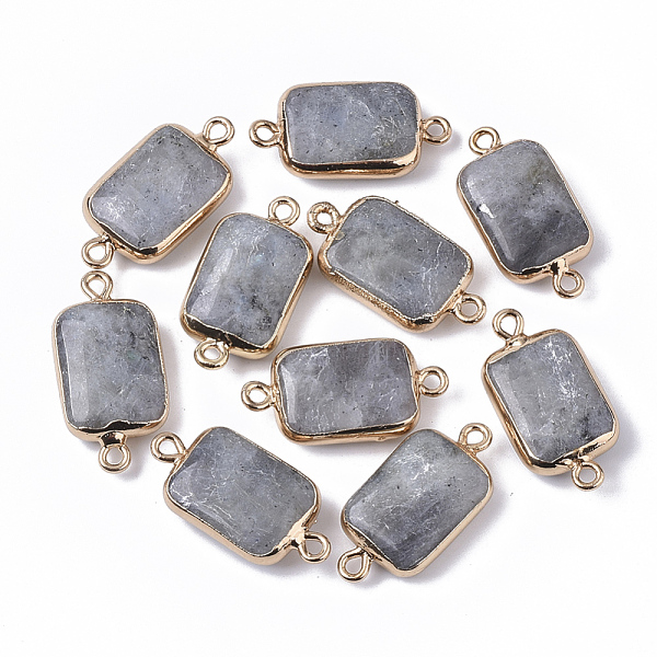 Edge Golden Plated Natural Labradorite Links connectors