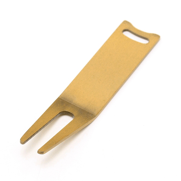 

PandaHall Iron Golf Divot Tool, Antique Golden, 75.5x17x1.5~2.5mm, Hole: 11.5x3mm Iron Others