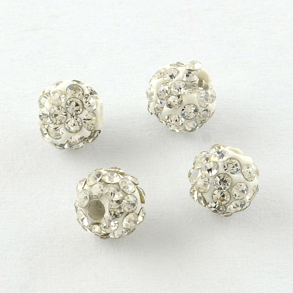 

PandaHall Handmade Round Polymer Clay Rhinestone Spacer Beads, Crystal, 5mm, Hole: 1mm Polymer Clay+Glass Rhinestone Round Clear