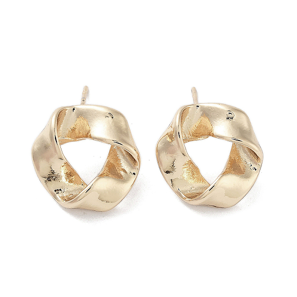 

PandaHall Twist Ring Alloy Studs Earrings for Women, with 304 Stainless Steel Pins, Light Gold, 14.5x15mm Alloy Twist