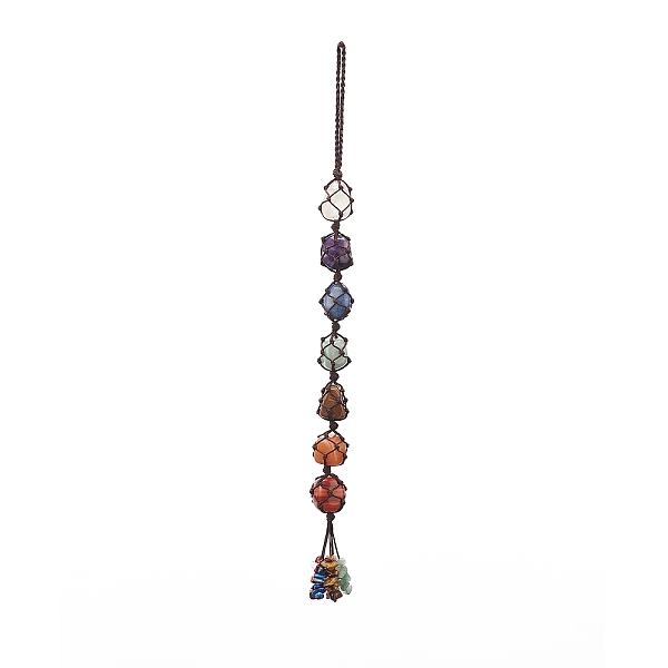 

PandaHall 7 Chakra Gemstone Hanging Decorations, Yoga Meditation Hanging for Wall Home Decor Car Window Hanging Ornament, Saddle Brown...