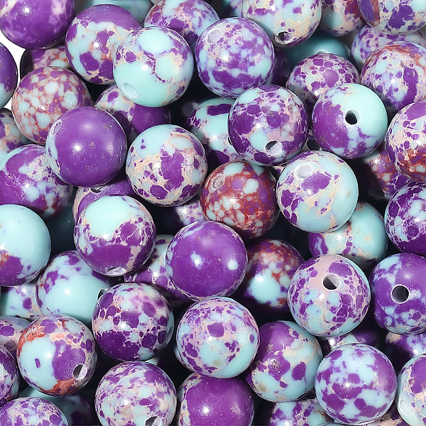 100 perles de jaspe impérial naturel teinté
