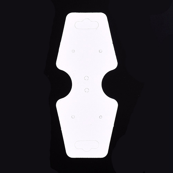 

PandaHall Blank Paper Display Card, Used For Necklace and Bracelet, White, 106x44x0.35mm, Hole: 2~3mm Paper Trapezoid White