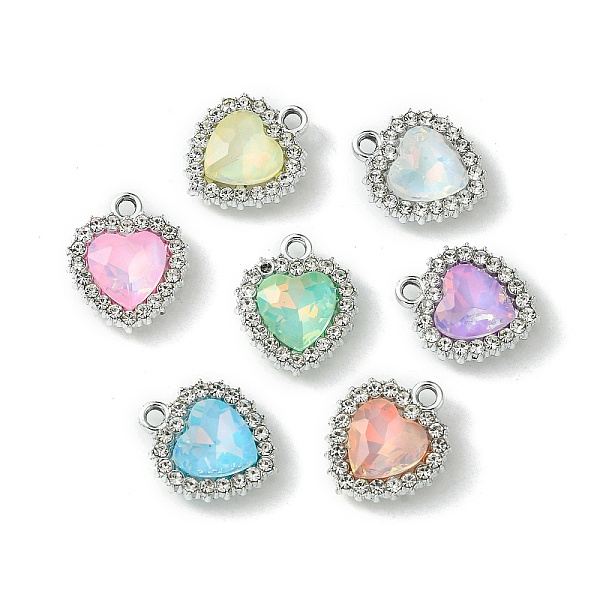 

PandaHall UV Plating Alloy with Mixed Color Glass Rhinestone Pendants, Heart, Platinum, 19x16x5mm, Hole: 2mm Alloy+Rhinestone Heart..., Multicolor