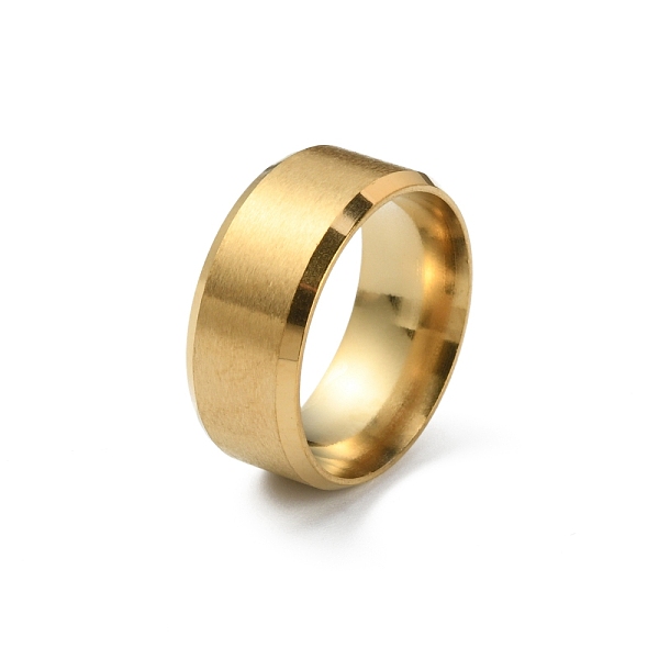 

PandaHall 201 Stainless Steel Plain Band Ring for Women, Matte Gold Color, Inner Diameter: 16.13mm 201 Stainless Steel