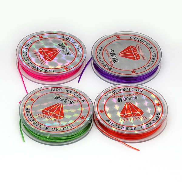 

PandaHall Flat Elastic Crystal String, String Cord Crystal Threads, Mixed Color, 0.8mm, about 10.93 yards(10m)/roll Spandex Flat Multicolor