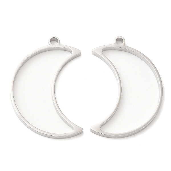 

PandaHall 304 Stainless Steel Open Back Bezel Moon Pendants, For DIY UV Resin, Epoxy Resin, Pressed Flower Jewelry, Stainless Steel Color...