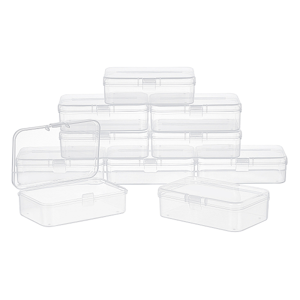 

PandaHall SUPERFINDINGS 10pcs Rectangle Transparent Plastic Bead Containers with Lids Bead Sorting Container Box Case for Jewellery Beads..., Clear