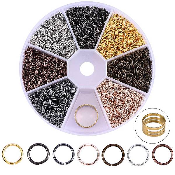 

PandaHall 210g Iron Close but Open Jump Rings, with Brass Rings, Assistant Tool, Mixed Color, Jump Rings: 210g Iron