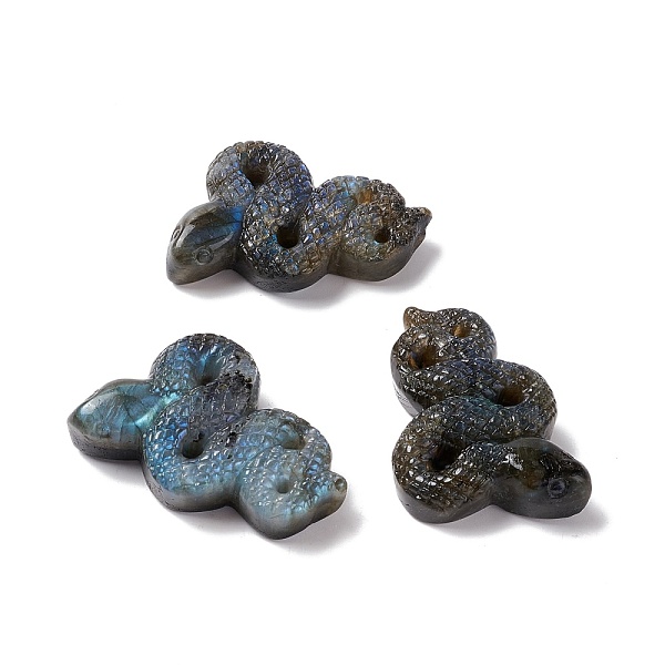 

PandaHall Natural Labradorite Cabochon, Snake, 34.5~35.5x52~53x12.5~14mm Labradorite Snake