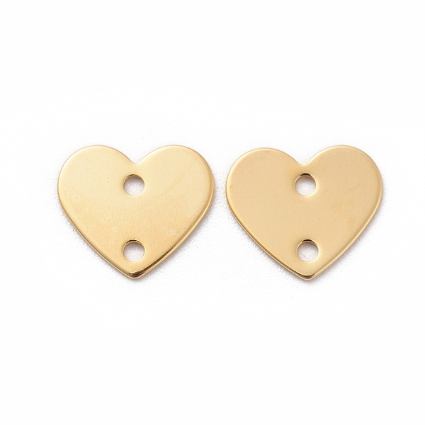 

PandaHall Brass Links connectors, Heart, Nickel Free, Real 18K Gold Plated, 10x11x1mm, Hole: 1mm Brass Heart