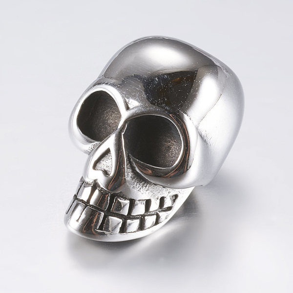 

PandaHall 316 Surgical Stainless Steel Beads, Skull, Large Hole Beads, Antique Silver, 20x13.5x13mm, Hole: 6mm 316 Surgical Stainless Steel...